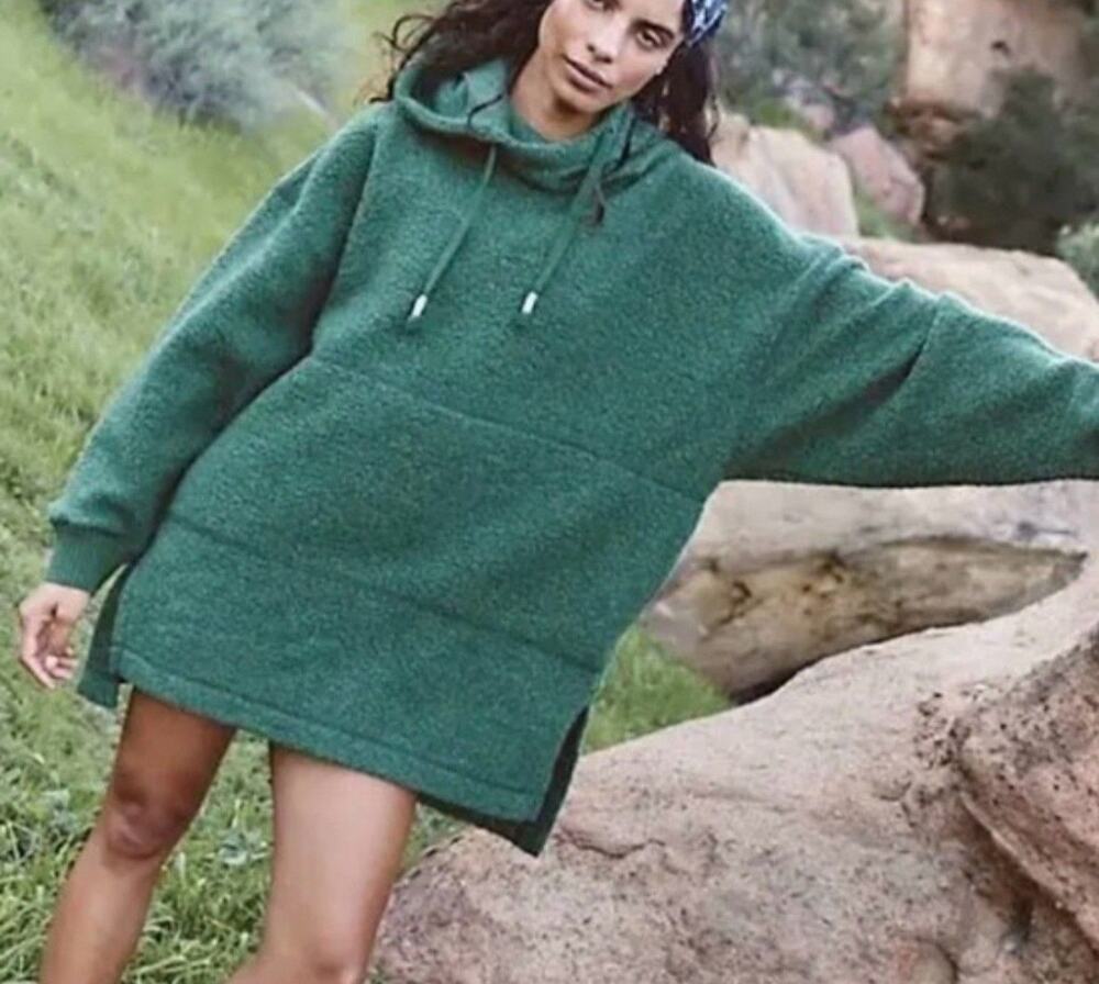 Small | Free People | NWT | Highlands Wool Hoodie | Olive Heather | MSRP $228